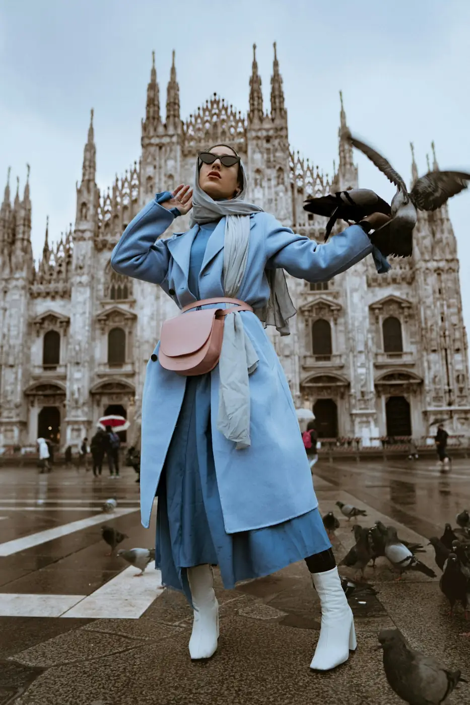 Powder blue coat from the Fashora rail