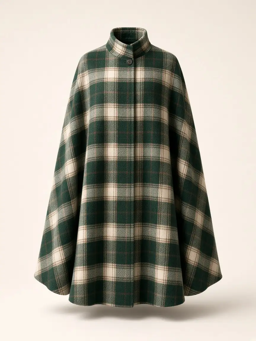 Plaid Cape Coat