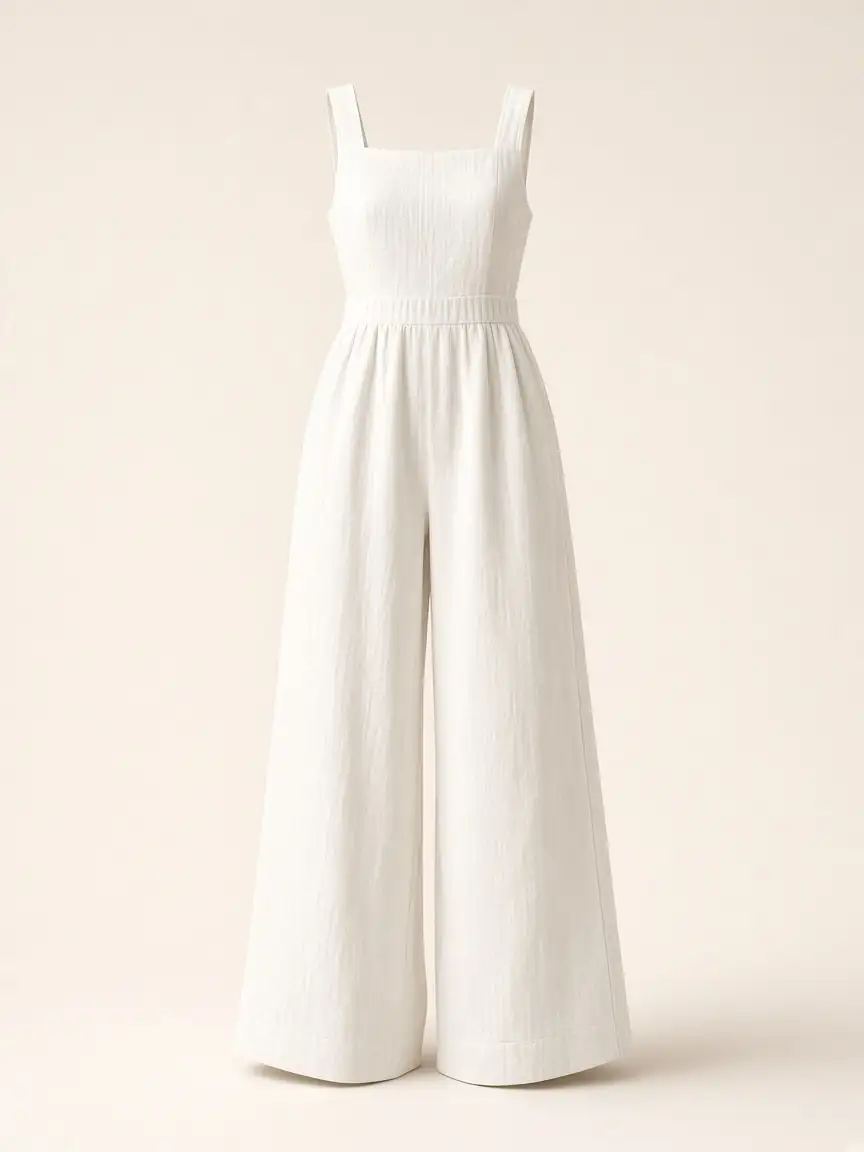 White Wide Leg Jumpsuit