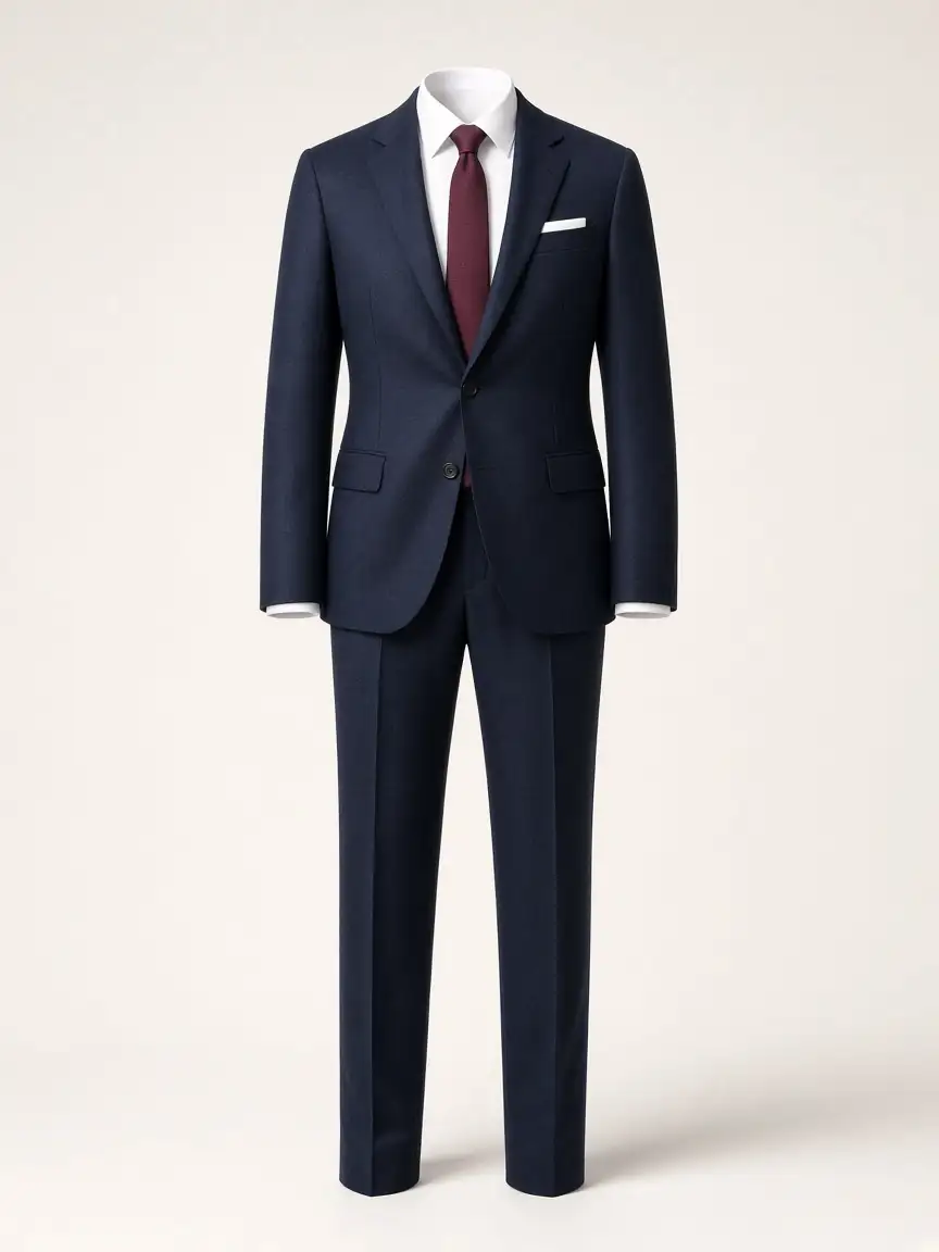 Wine Tie Suit